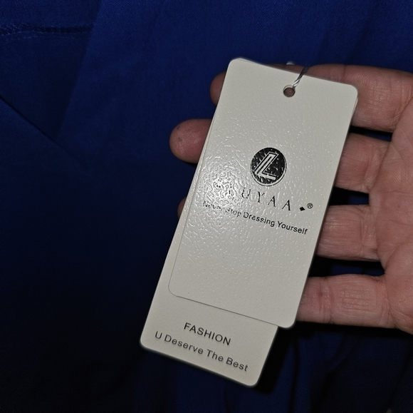 LUYAA Women's Casual Chiffon Blouse Tops 3/4 Ruffled Sleeve V Neck Loose Fit NWT - Picture 2 of 3